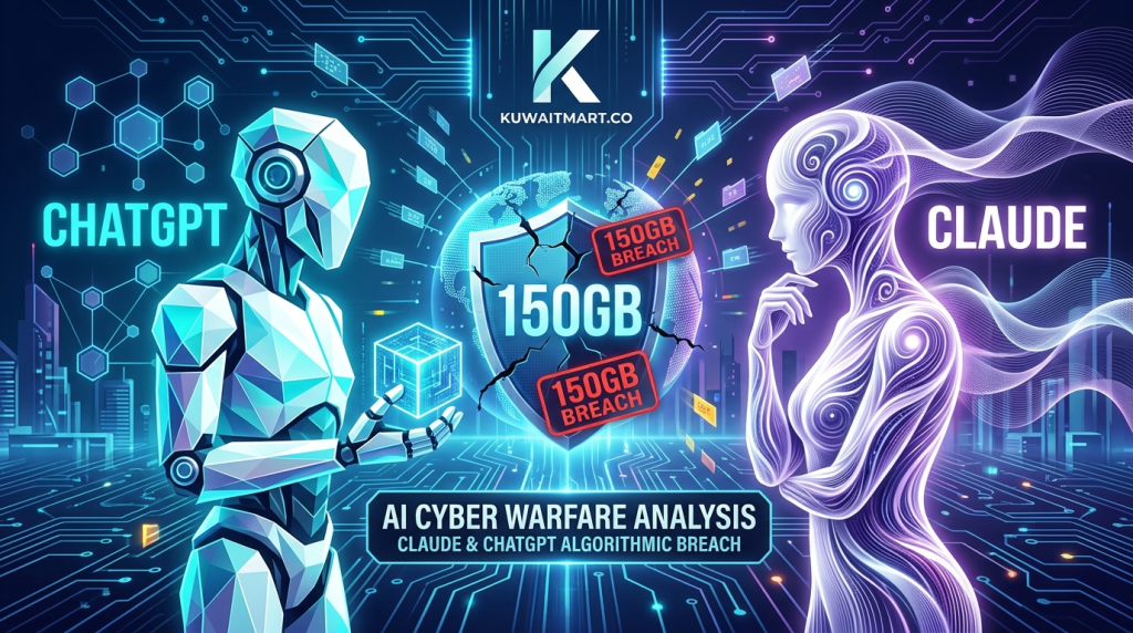 AI Cyber Warfare Analysis: A visual representation of the Claude and ChatGPT algorithmic breach resulting in 150GB of data exfiltration.